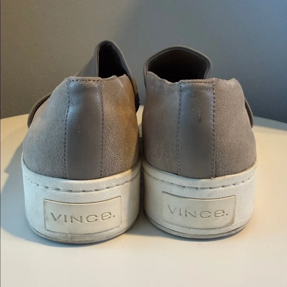 Vince Women's Gray Ward Leather Slip-On Suede Leather Sneaker/Loafer Cushioned